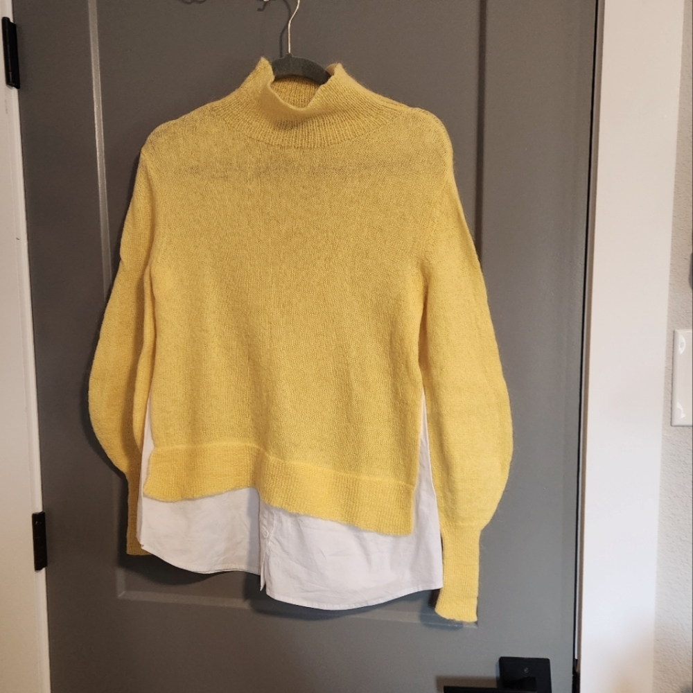 French Connection faux layered turtle neck sweater, size Small